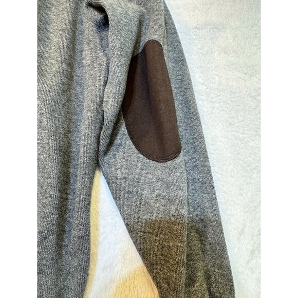 Daniel Cremieux Mens Large Pullover  Sweater Light Grey w/ Leather Elbow Patches - Picture 12 of 12